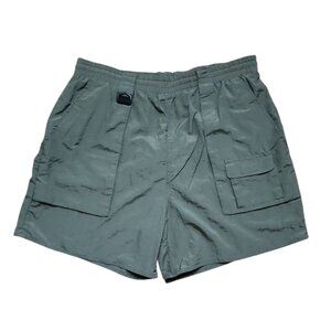 Pro Spirit Shorts Mens Size L Large Solid All Green Cargo Outdoor Nylon Active